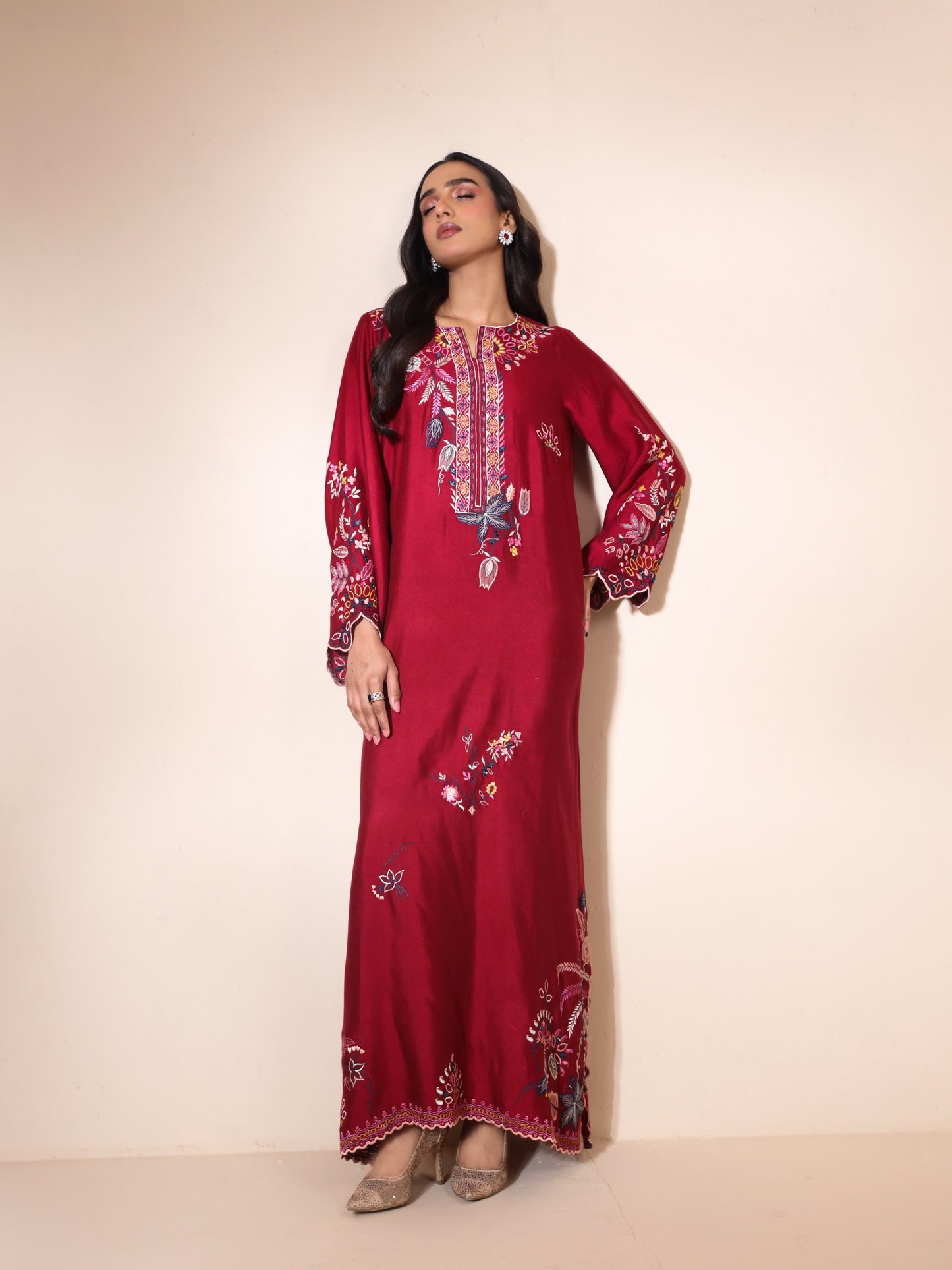 Nimr Maroon Kaftan