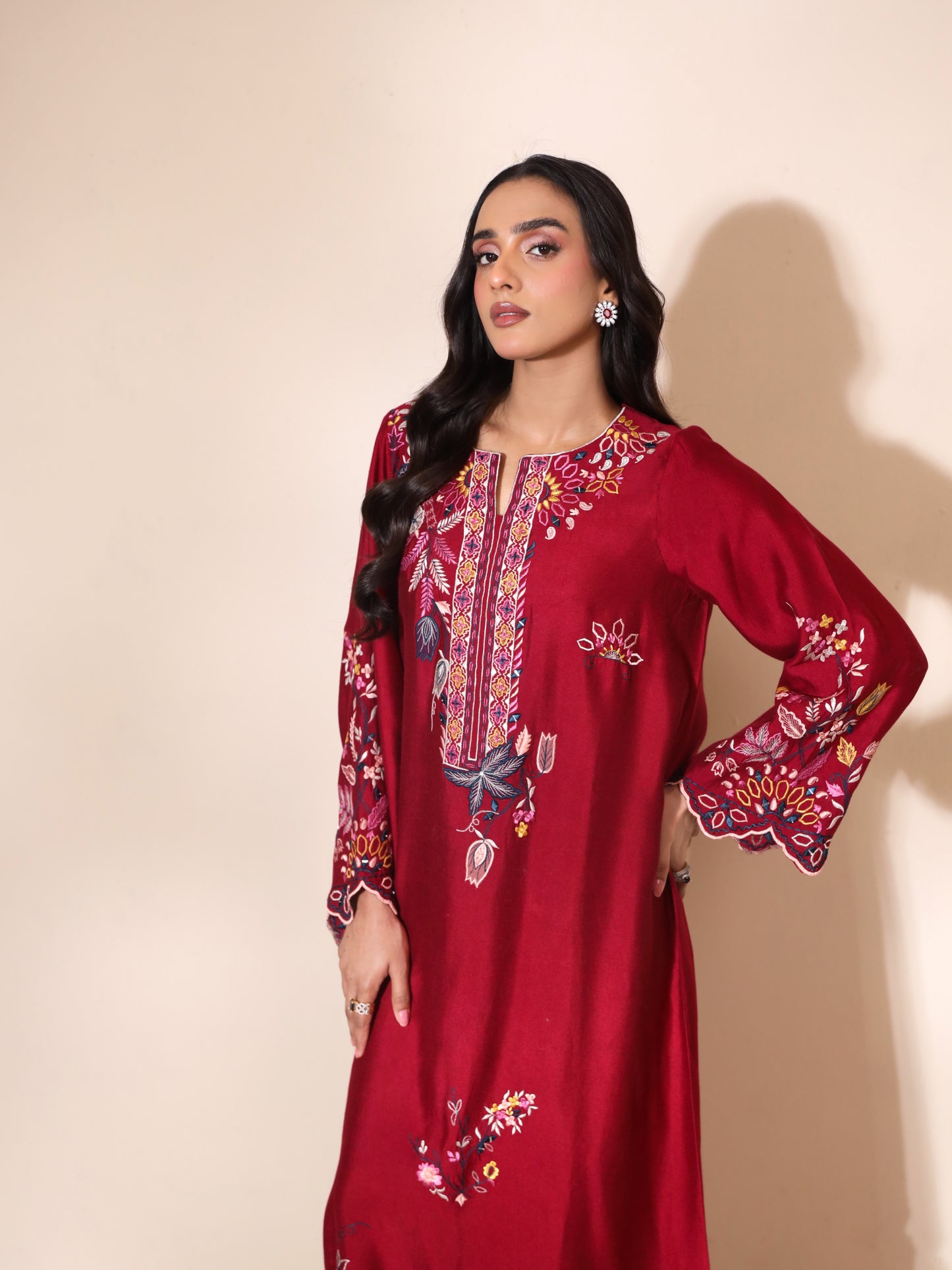 Nimr Maroon Kaftan