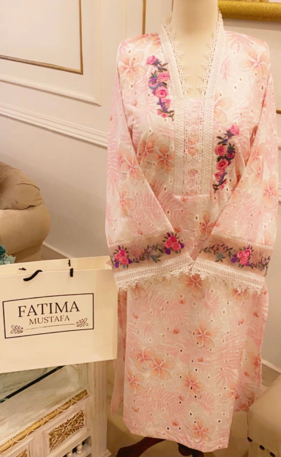 Floral chickan kurta๐๐