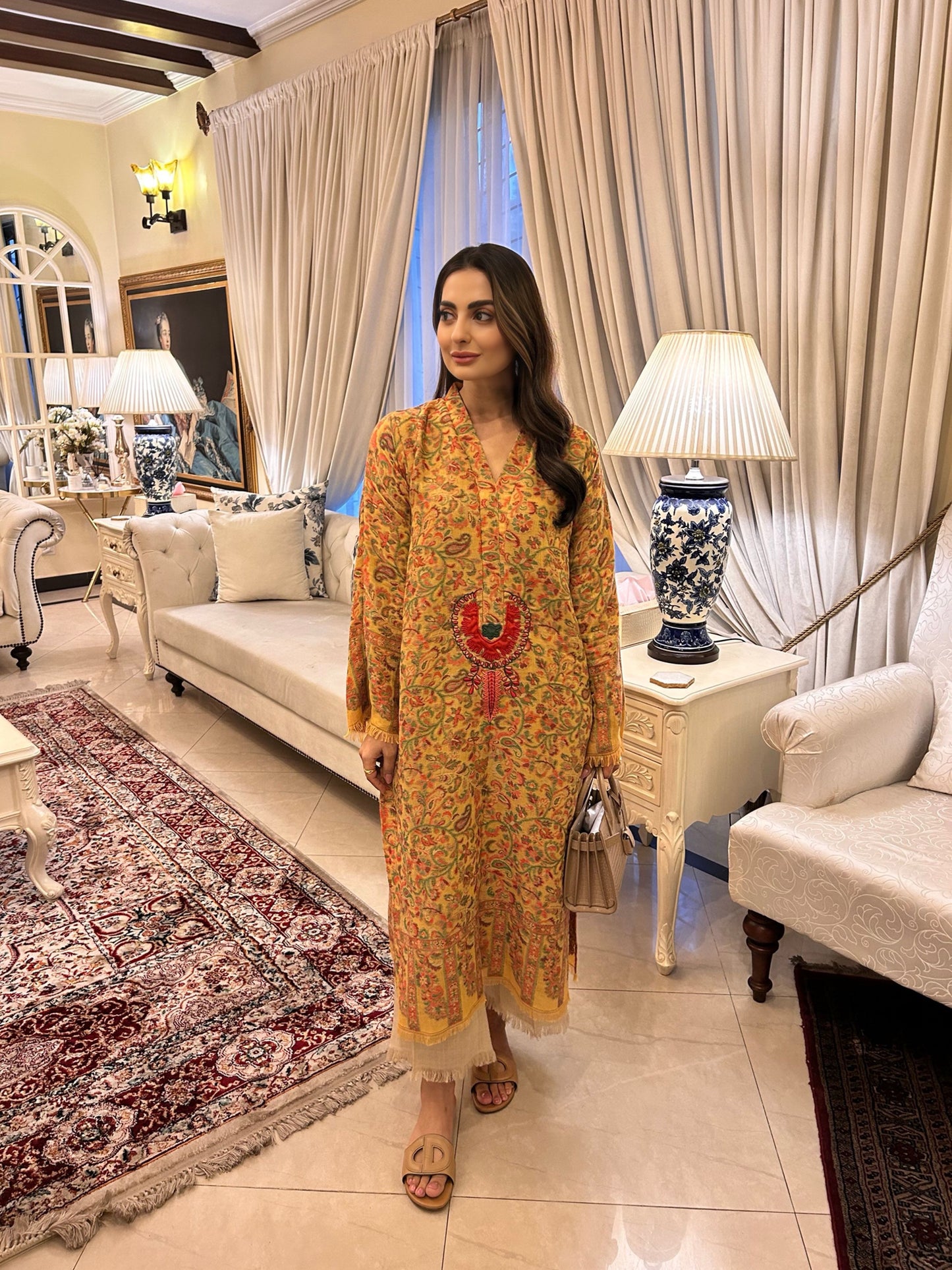 Khani mustard kurta