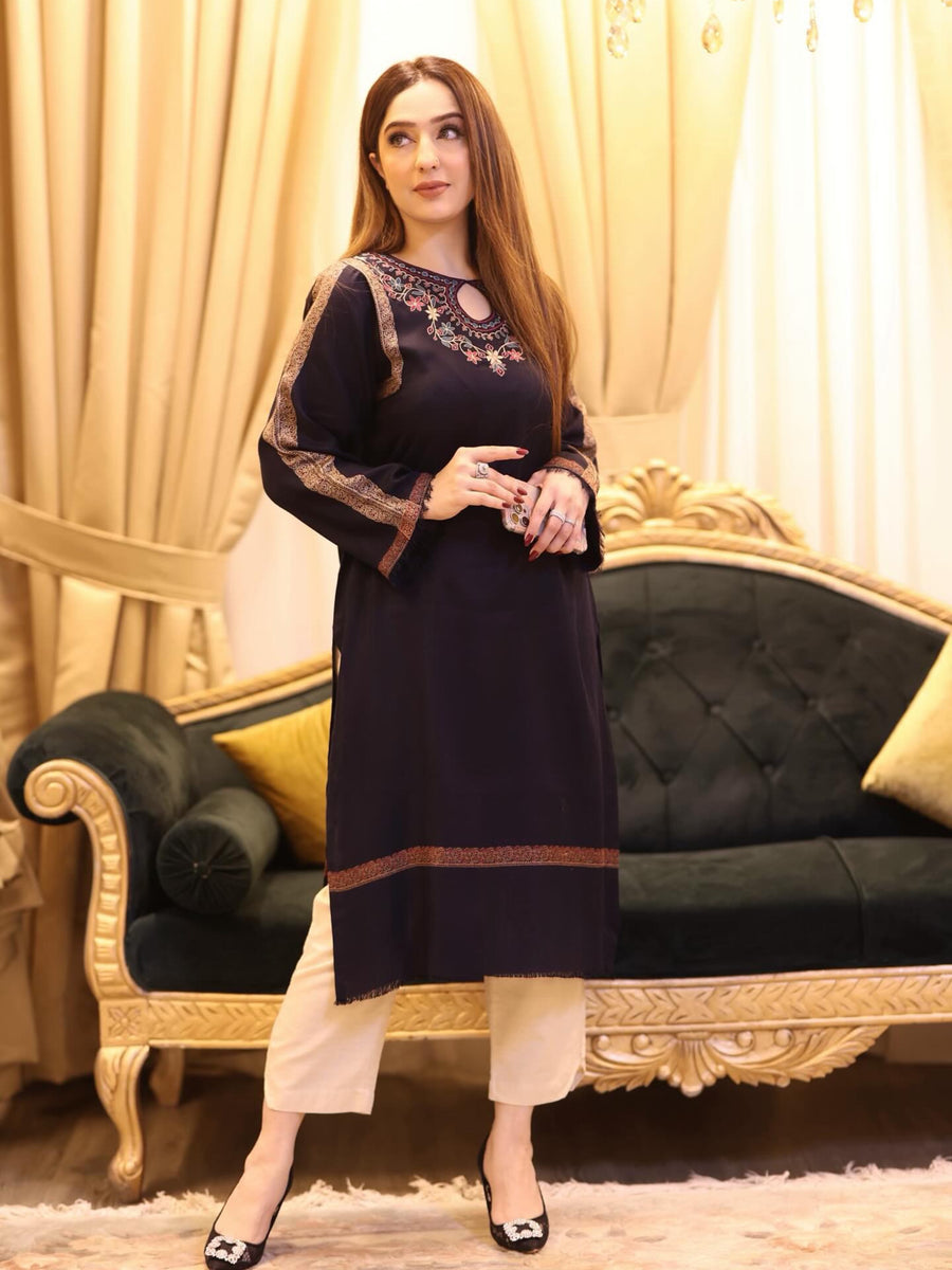 Qudsia Navy Blue Kurta