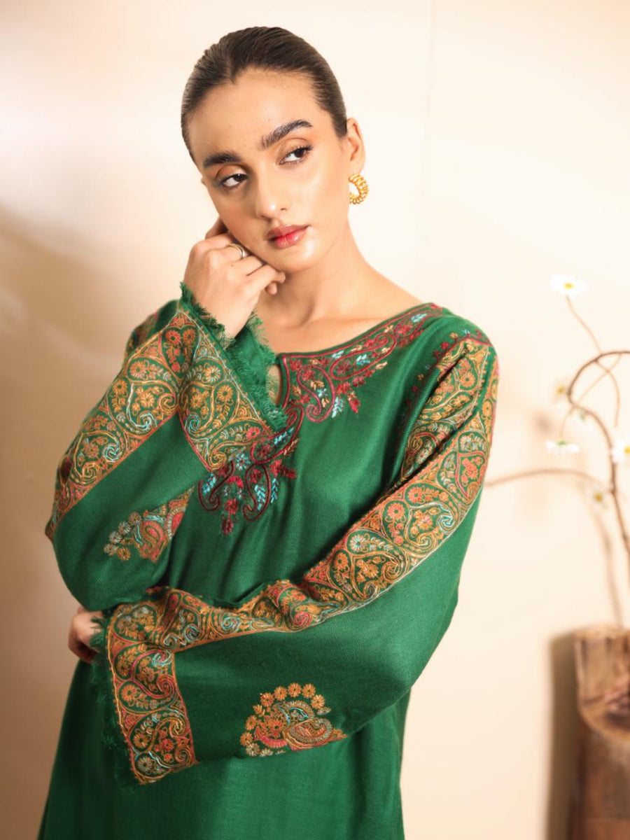 Haya Green Pashmina Kurta