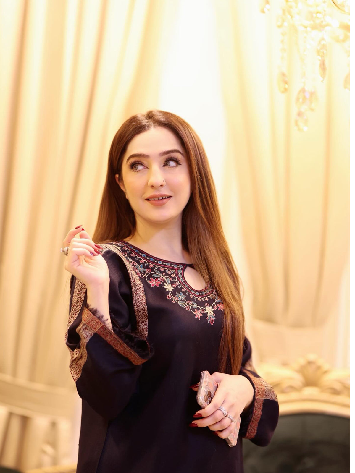 Qudsia Navy Blue Kurta