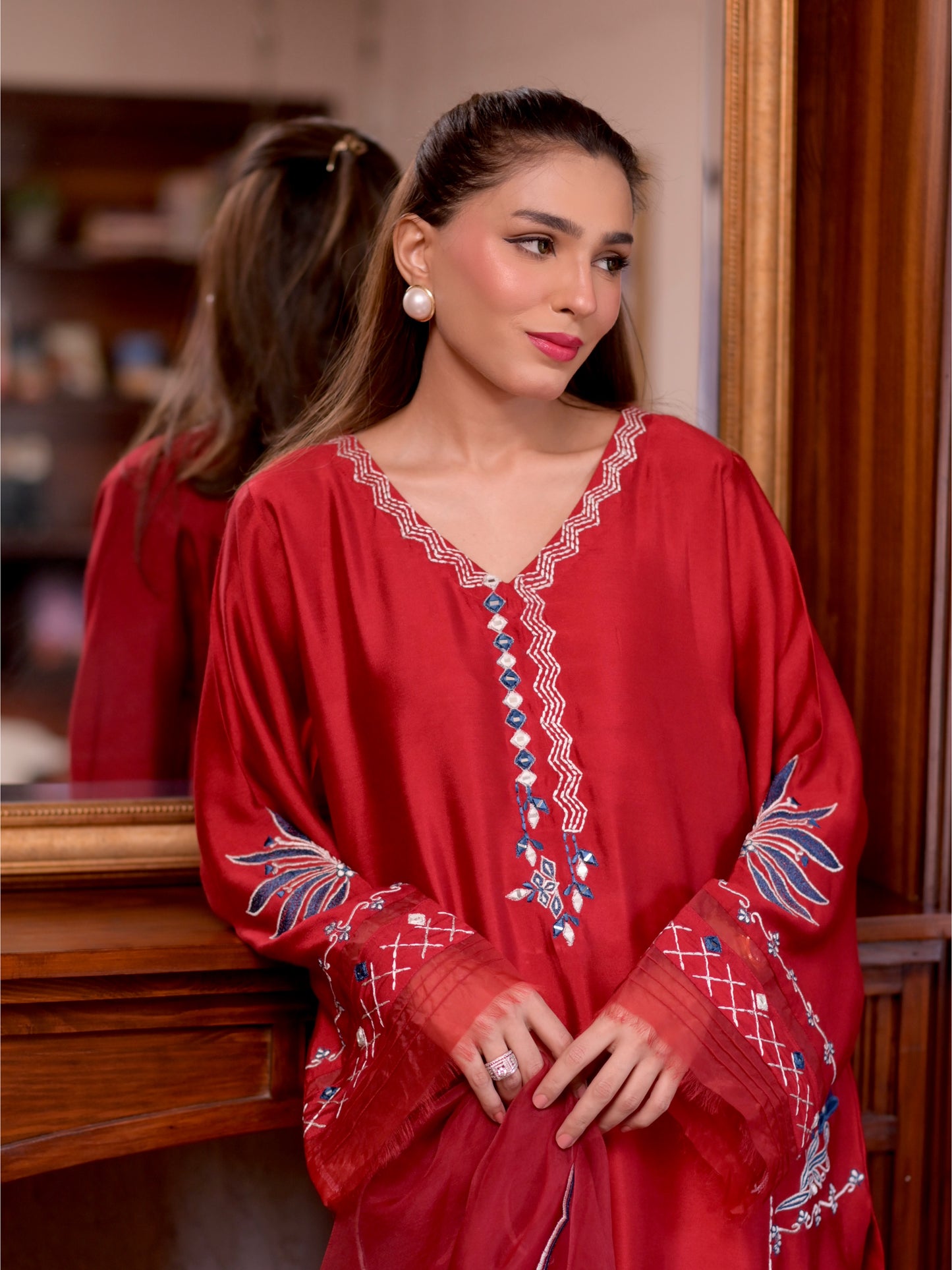 Miri Red kurta