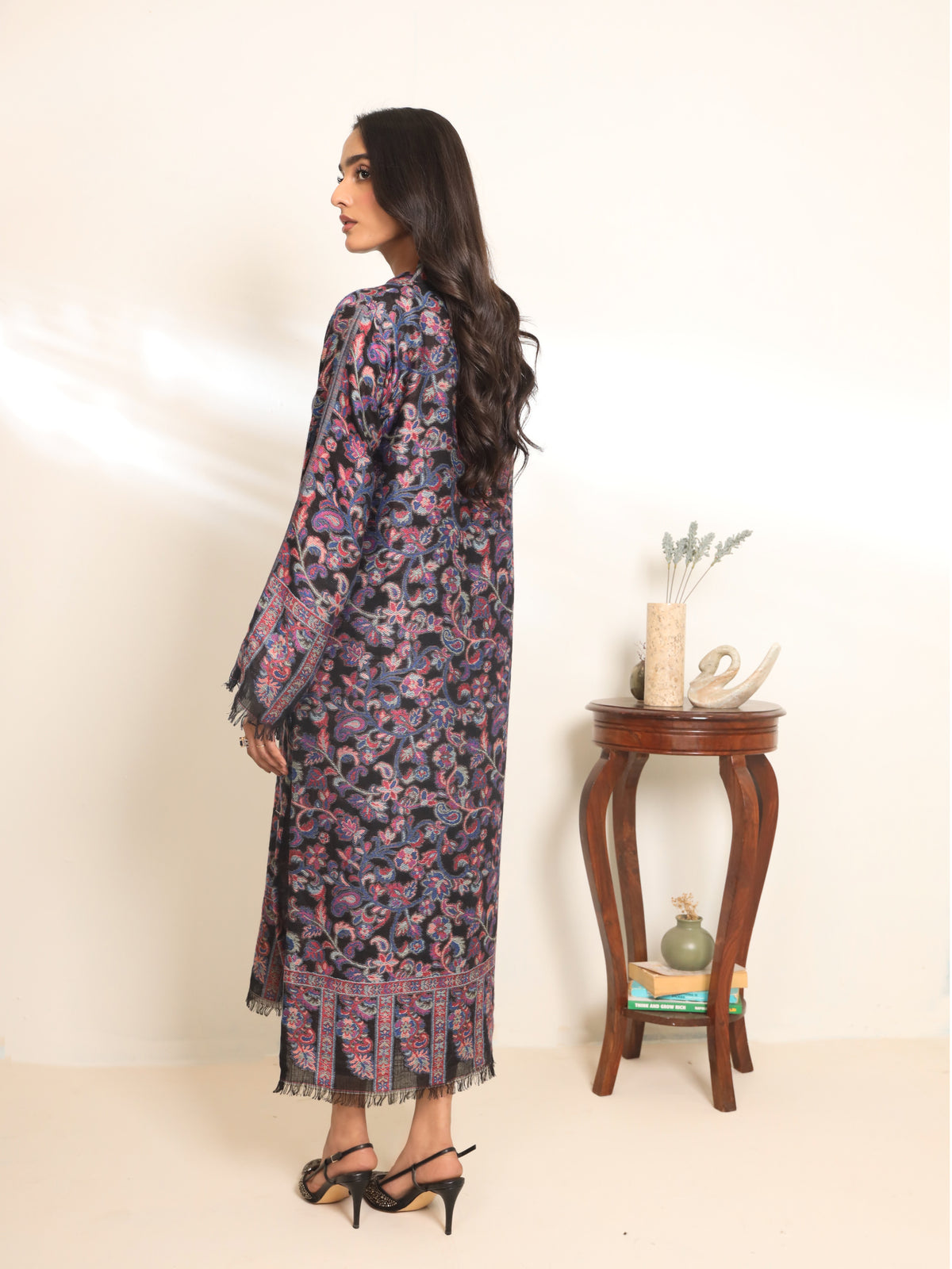 Khaani Black Pashmina Kurta