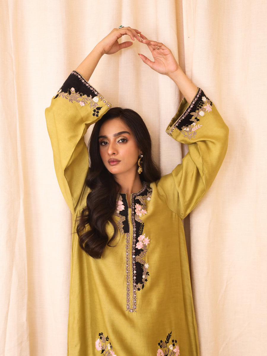 Mehar Sheesha Silk Kaftan