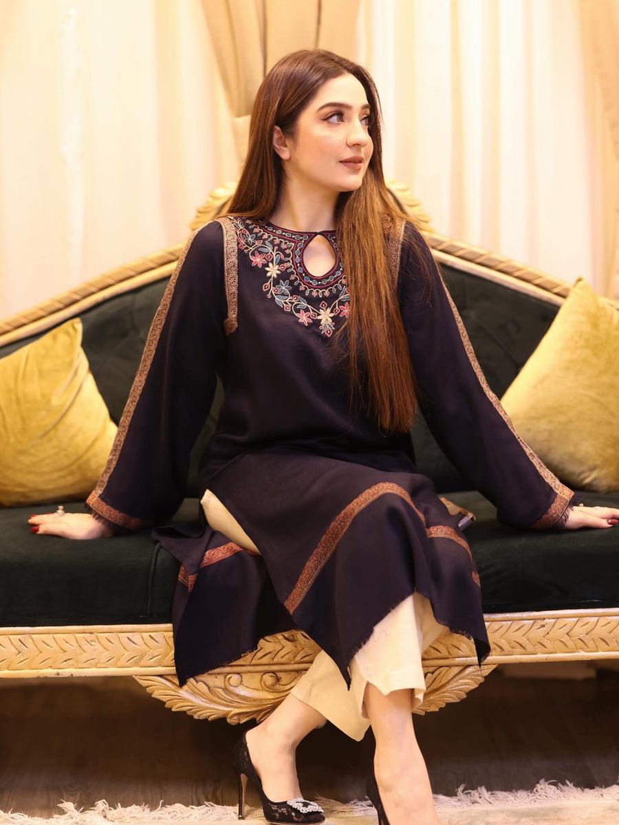 Qudsia Navy Blue Kurta