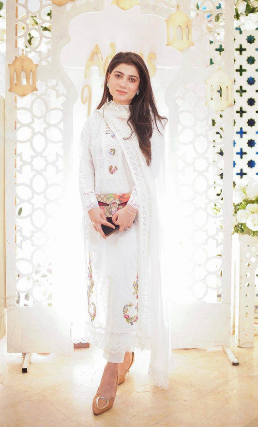 Cutwork chiffon dupata