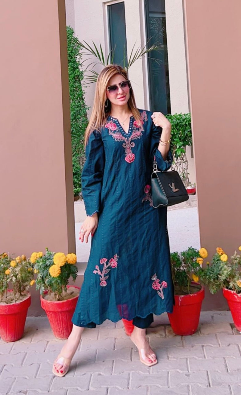 Navy blue Chickan 1 pc