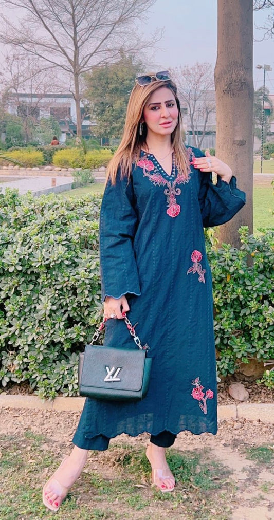 Navy blue Chickan 1 pc
